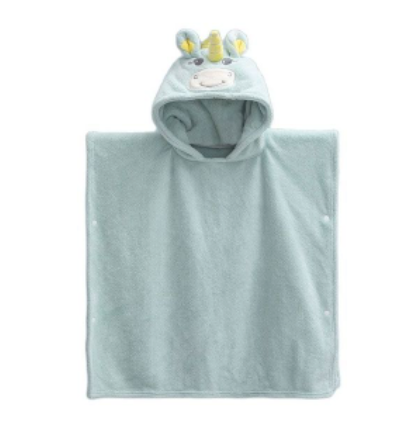 poncho en flanelle licorne