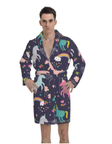 peignoir homme avec licorne