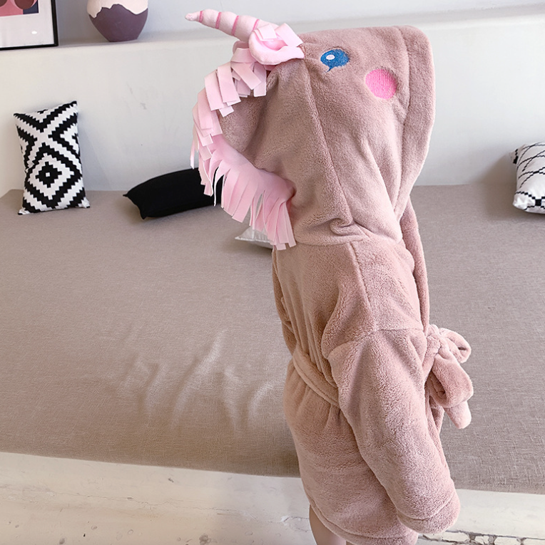 peignoir licorne lien a la taille