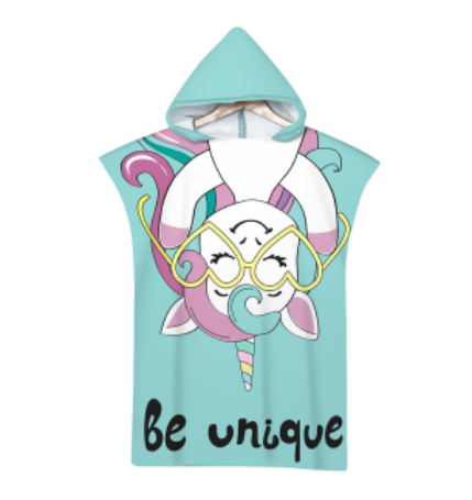 peignoir poncho licorne unique
