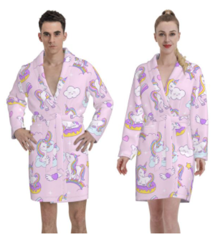 peignoir licorne couple
