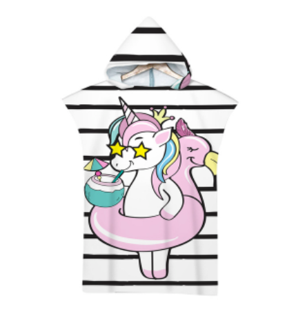 peignoir raye licorne bouee