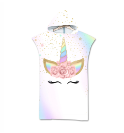 poncho de bain licorne