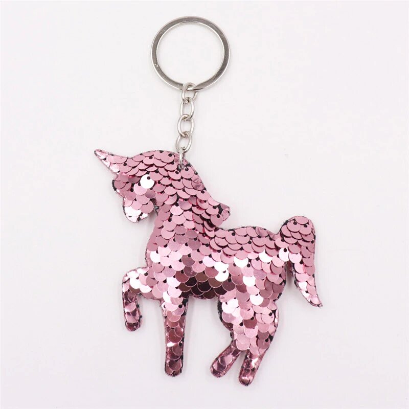porte-clef-licorne-en-paillette-rose