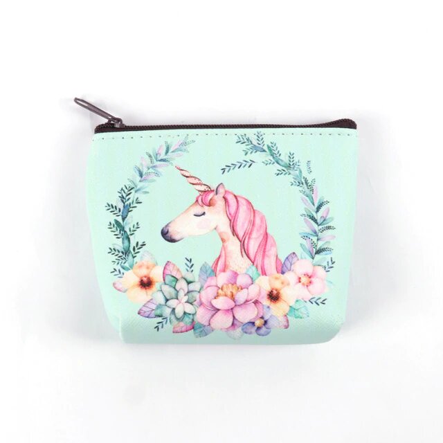 Porte Monnaie vert Licorne