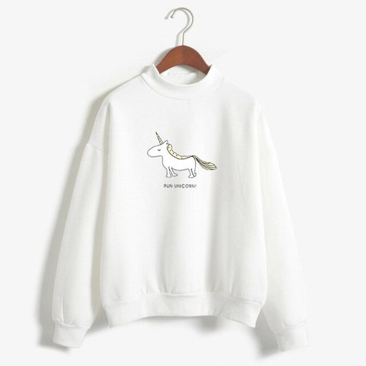 Pull Licorne - Blanc "Run Unicorn!" - monde-licorne