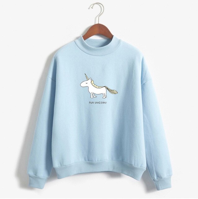Pull Licorne - Bleu "Run Unicorn" - monde-licorne