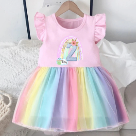 robe rose 2 ans licorne