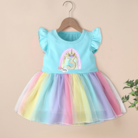 robe licorne bleu anniversaire
