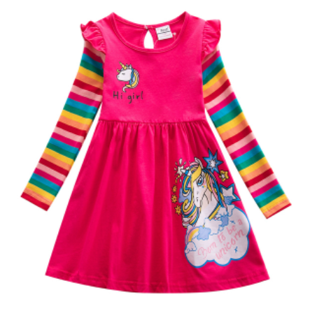 robe licorne manches arc en ciel