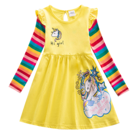 robe courte licorne pour petite fille