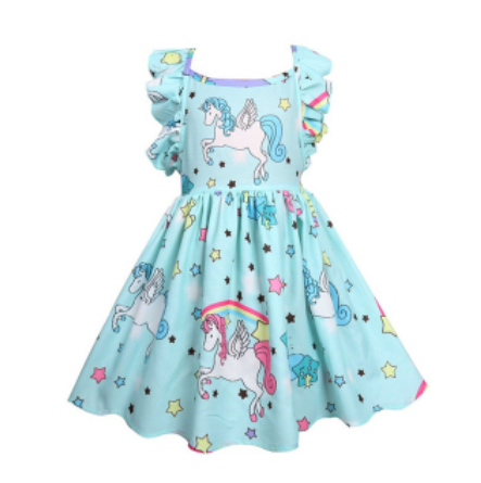 robe licorne ailee turquoise