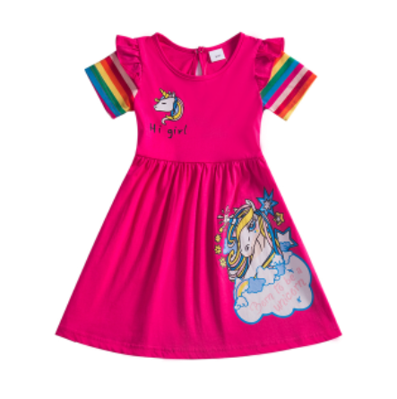 robe manches courtes licorne