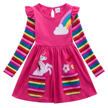 robe licorne manches arc en ciel