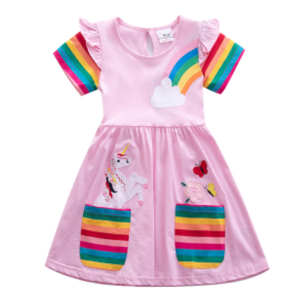 robe arc en ciel poches licorne