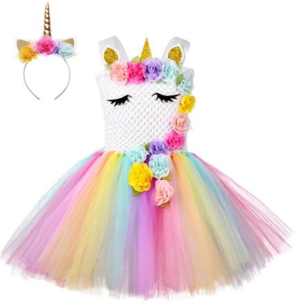 robe licorne fleurs