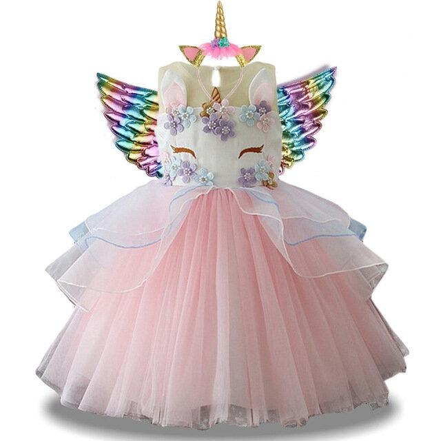 robe fille a motif licorne