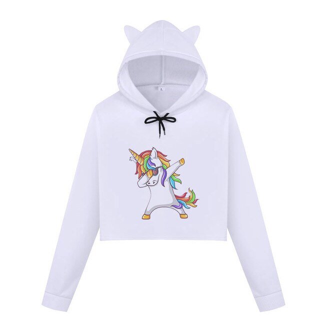 Sweat Crop Top "Lil Licorne" Dab - monde-licorne