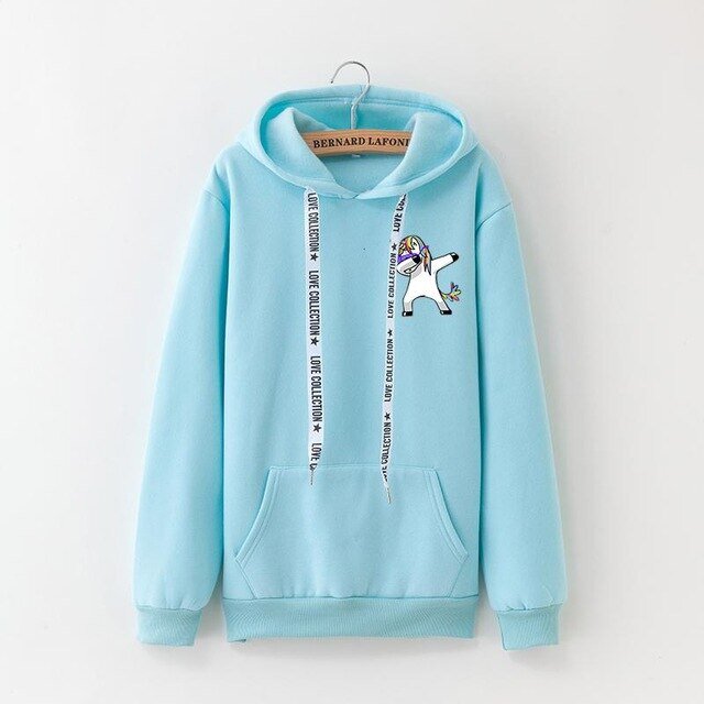 Sweat Bleu Ciel Dab Licorne - monde-licorne