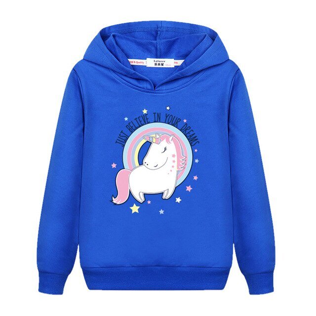 Sweat Licorne Fille - Bleu