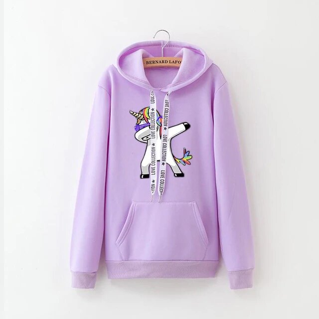 Sweat Violet Licorne Dab - monde-licorne