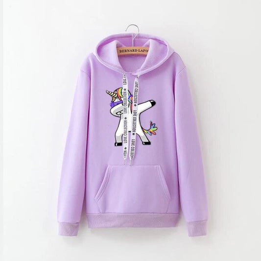 Sweat Violet Licorne Dab - monde-licorne