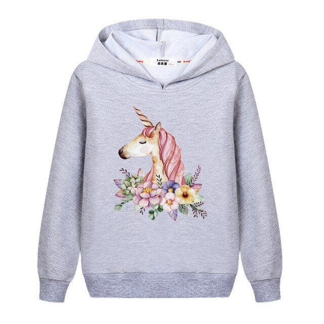 Sweat Licorne Enfant - Gris