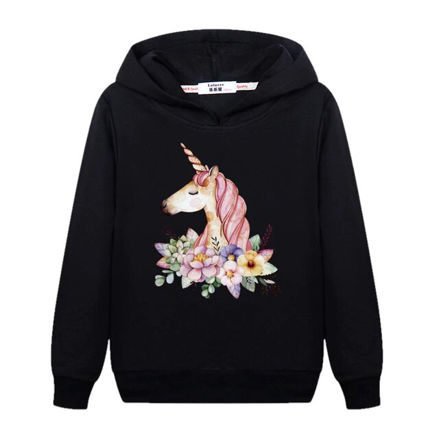 Sweat Licorne enfant - Noir