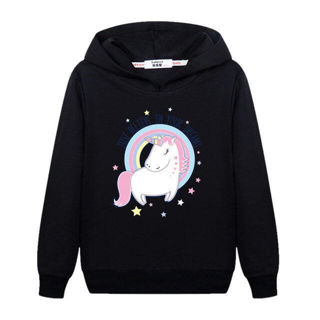 Sweat Licorne Fille - Noir