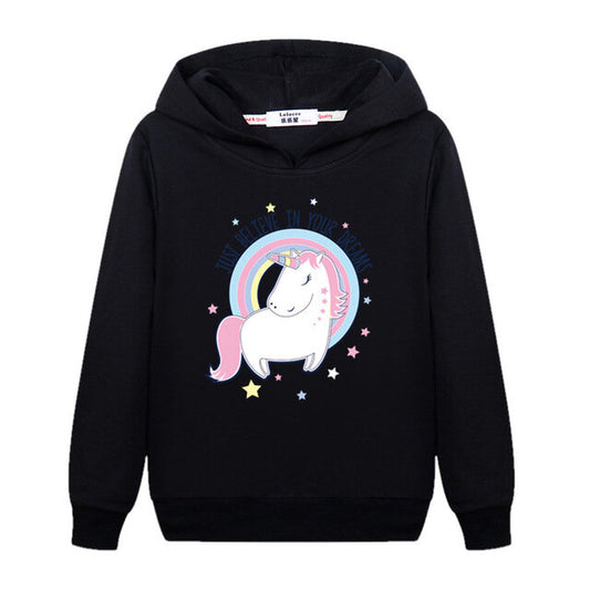 Sweat Licorne Fille - Noir