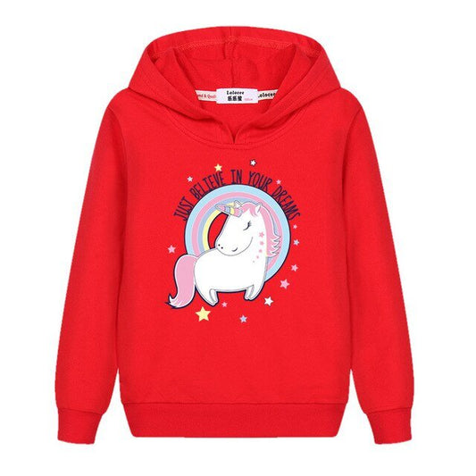 Sweat Licorne fille - Rouge