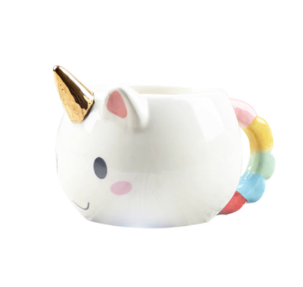 bol licorne multicolore et or