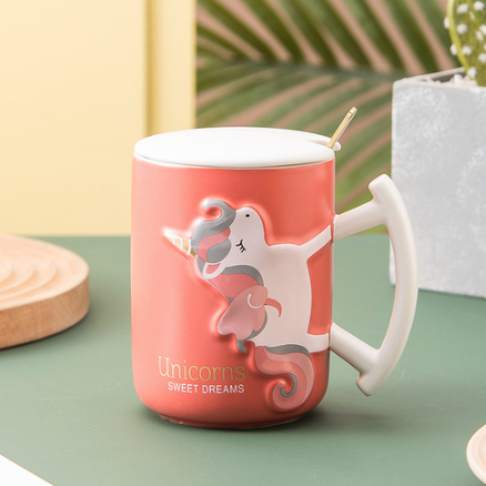 mug licorne unique rouge framboise