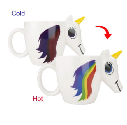 tasse licorne qui change avec la temperature de la boisson