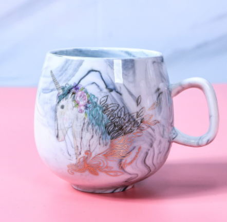 mug licorne marbre