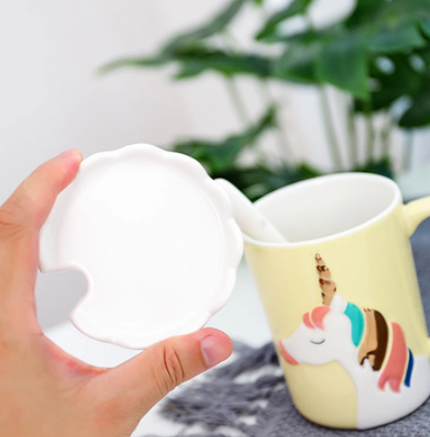 ensemble tasse licorne couvercle cuillere