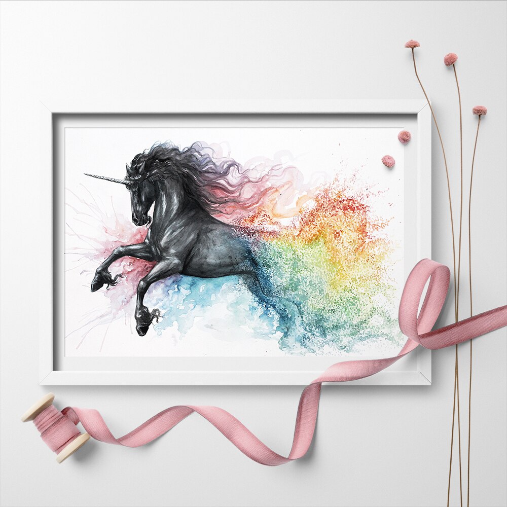 Toile Licorne Aquarelle