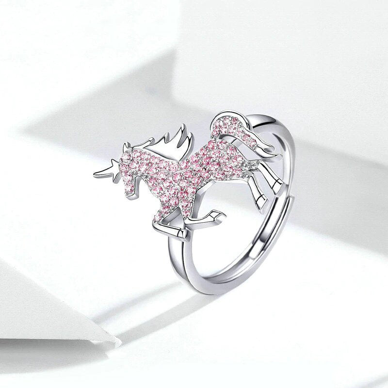 bague argent pour femme style licorne