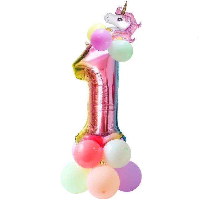 Ballon Licorne Anniversaire "1"
