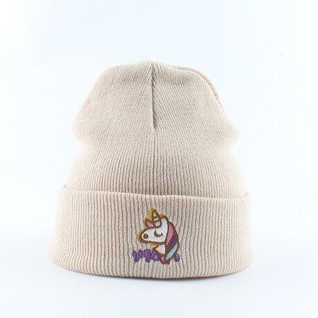 bonnet beige licorne