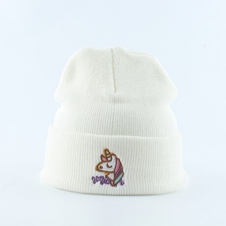 bonnet blanc licorne
