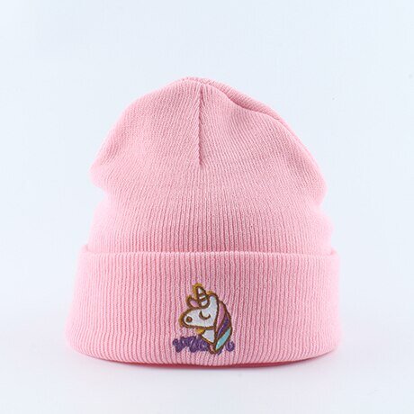 bonnet licorne rose