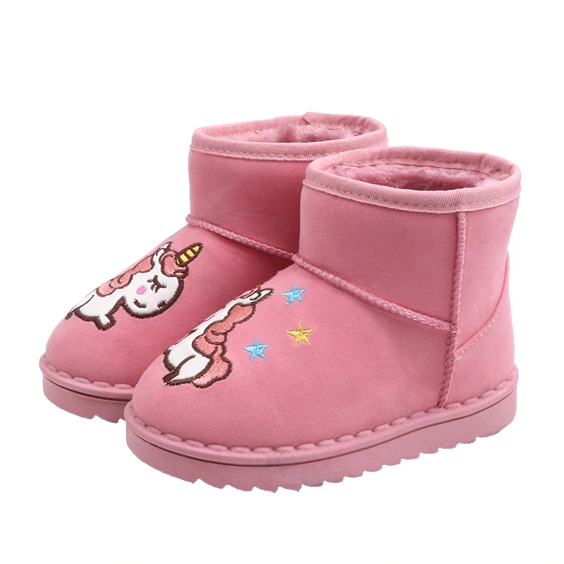 Bottes Licorne Rose Enfant Velours