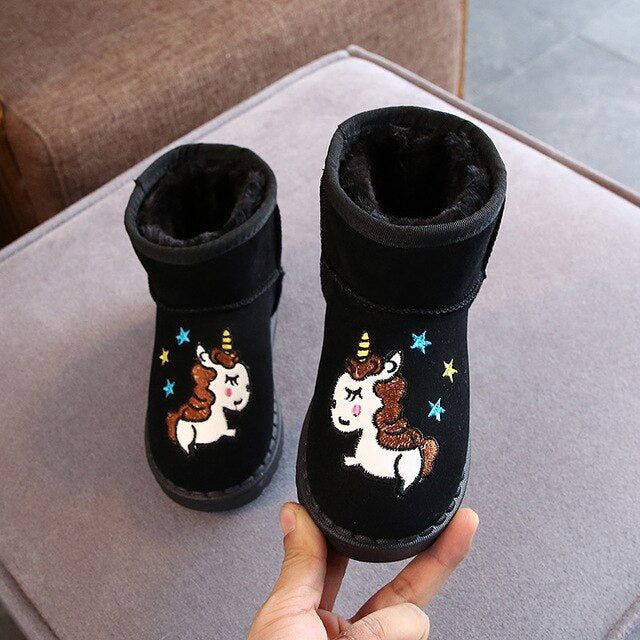 Bottes Noires Licorne Velours