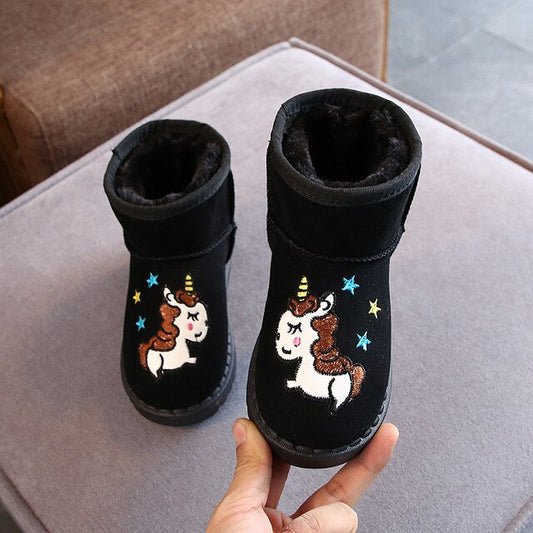 Bottes Noires Licorne Velours