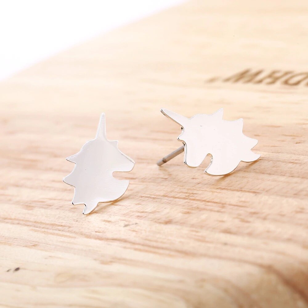 Boucle D'oreille Licorne<br>Couleur Argent - monde-licorne