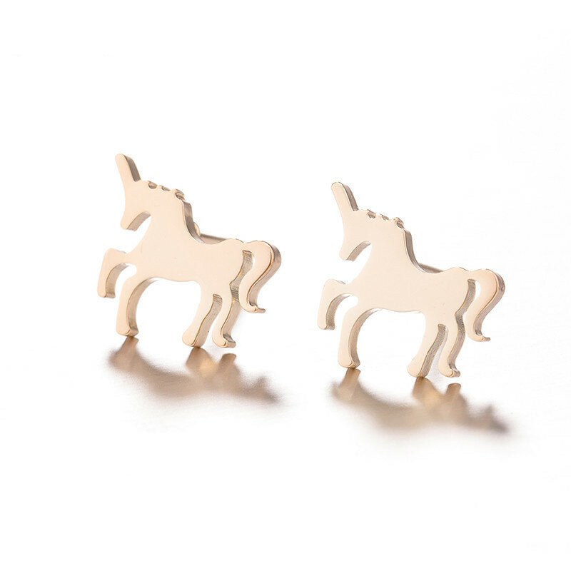 Boucle D'oreille Licorne Bronze - monde-licorne