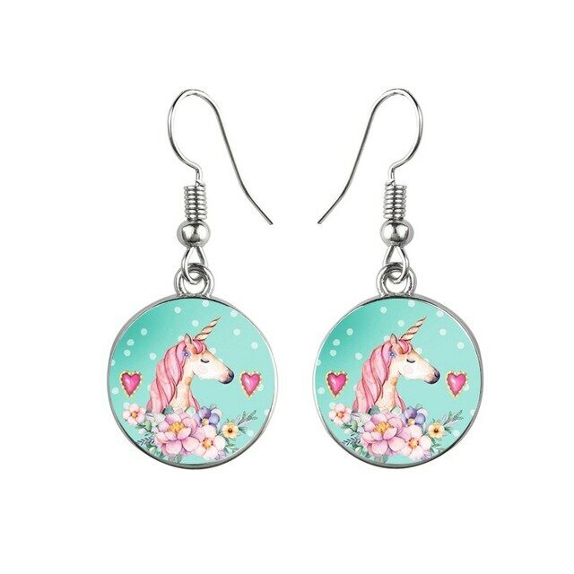 Boucle D'oreille Licorne Coeur