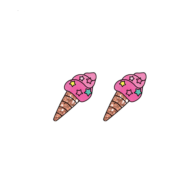 cornet de glace licorne boucles d oreilles