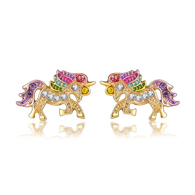 boucles d oreilles licorne fille en or